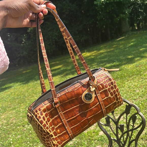 Dooney & Bourke Brown Crocodile Embossed Shoulder Bag - Picture 11 of 11